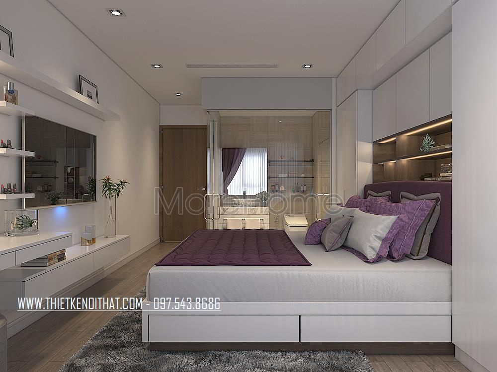 Thiết kế nội thất phòng ngủ chung cư Park Hill Hai Bà Trưng, Hà Nội